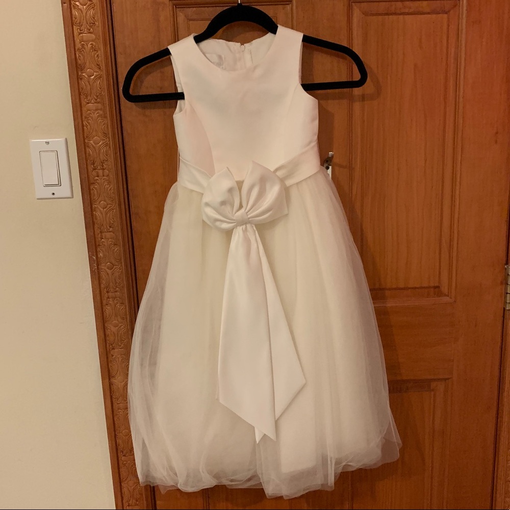 David's Bridal Ivory Flower Girl Dress